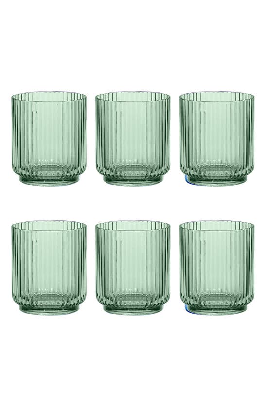 Shop Tarhong Mesa Set Of 6 15-ounce Drinking Glasses In Green