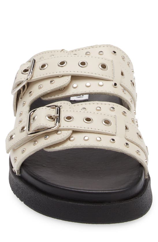 Steve Madden Women's Melanie Slip On Buckled Slide Sandals In Bone Leather