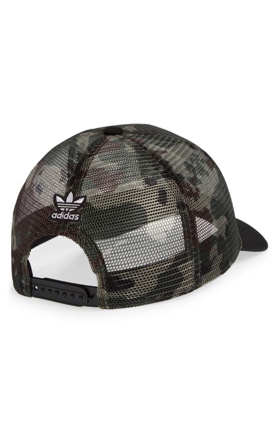 Shop Adidas Originals Worldwide Trucker Hat In Wild Pine/ Black/ White