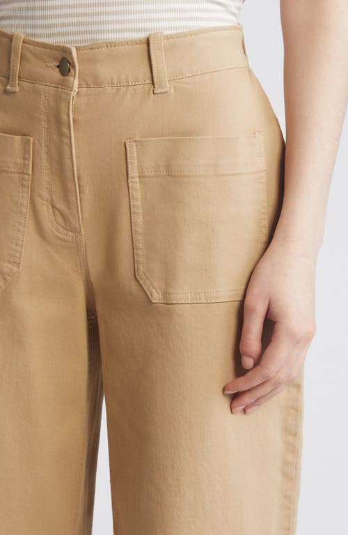 Shop Caslonr Caslon(r) Ultra High Waist Patch Pocket Wide Leg Pants In Tan Safari