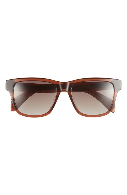 rag & bone 54mm Rectangular Sunglasses in Crys Brown/Brown Gradient