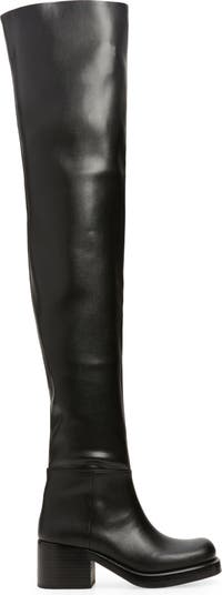 Leather look clearance thigh high boots