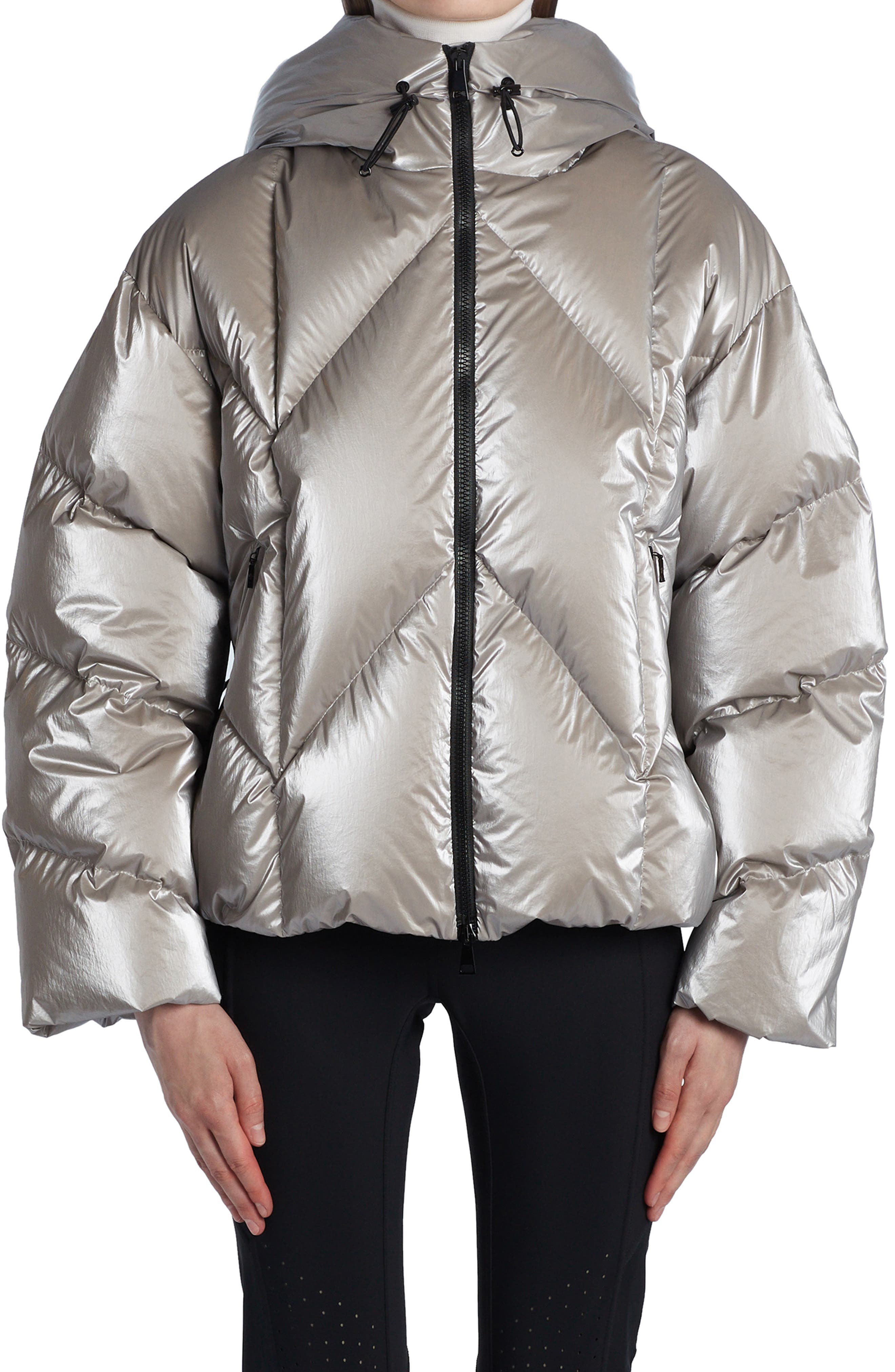 Moncler Frele 750 Fill Power Down Hooded Puffer Jacket in Grey at Nordstrom