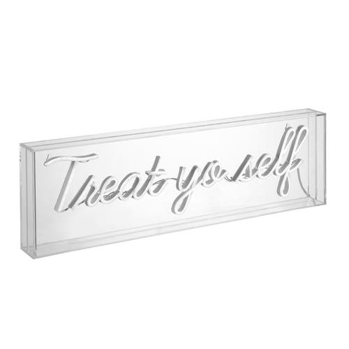 Jonathan Y Treat Contemporary Glam Acrylic Box Usb Operated Led Neon Light In White