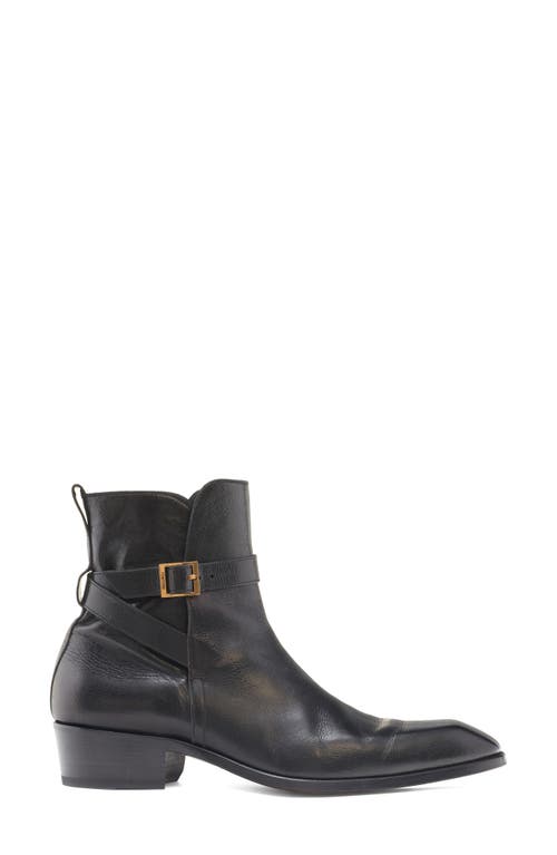 Shop Tom Ford Kenneth Buckle Ankle Boot In Black