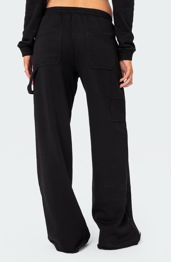 Shop Edikted Annalise Straight Leg Sweatpants In Black