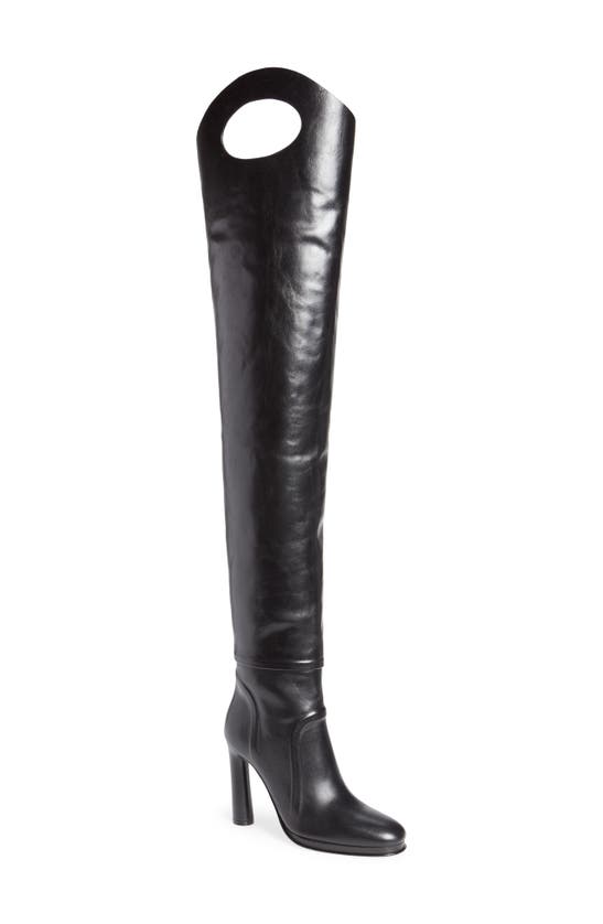 BURBERRY ALTO PORTHOLE DETAIL THIGH HIGH BOOT,8039981