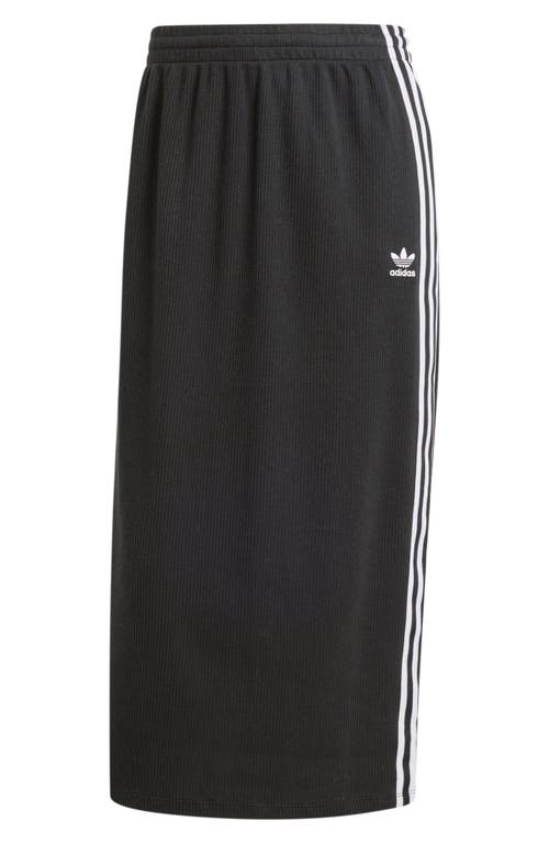 Adidas Originals Ribbed Striped Midi Straight Skirt In Multi