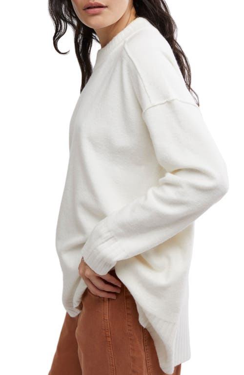 Shop Free People Phoebe High-low Tunic Sweater In Stark White