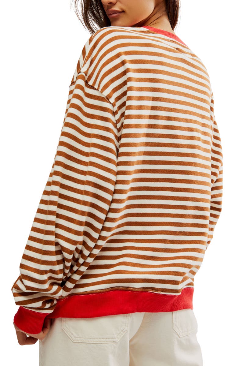 Free People - Varsity Vibes Stripe Oversize Button-up Shirt