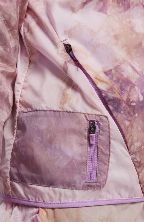 Shop Nike Repel Tie Dye Water Repellent Hooded Jacket In Sundial/rush Fuchsia