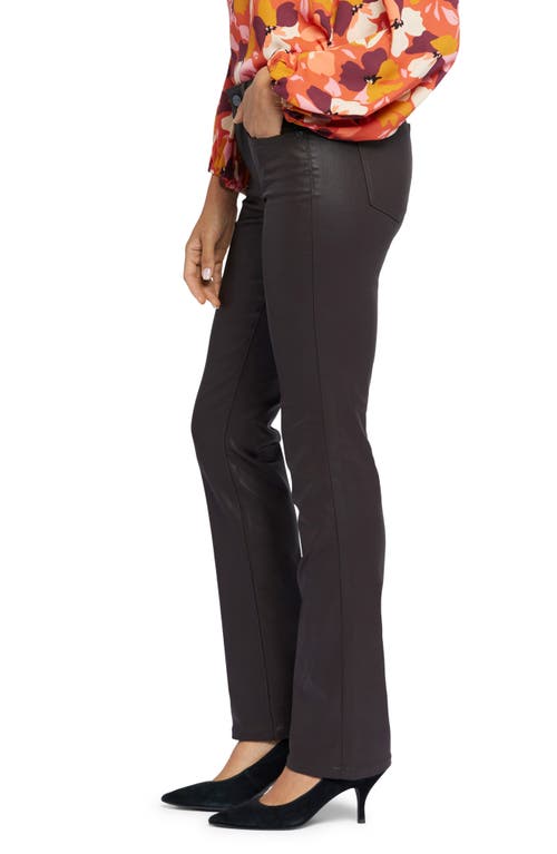 Nydj Marilyn Coated High Rise Straight Jeans In Cordovan Coated