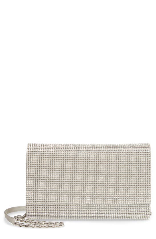 Shop Judith Leiber Couture Fizzoni Beaded Clutch In Silver Rhine