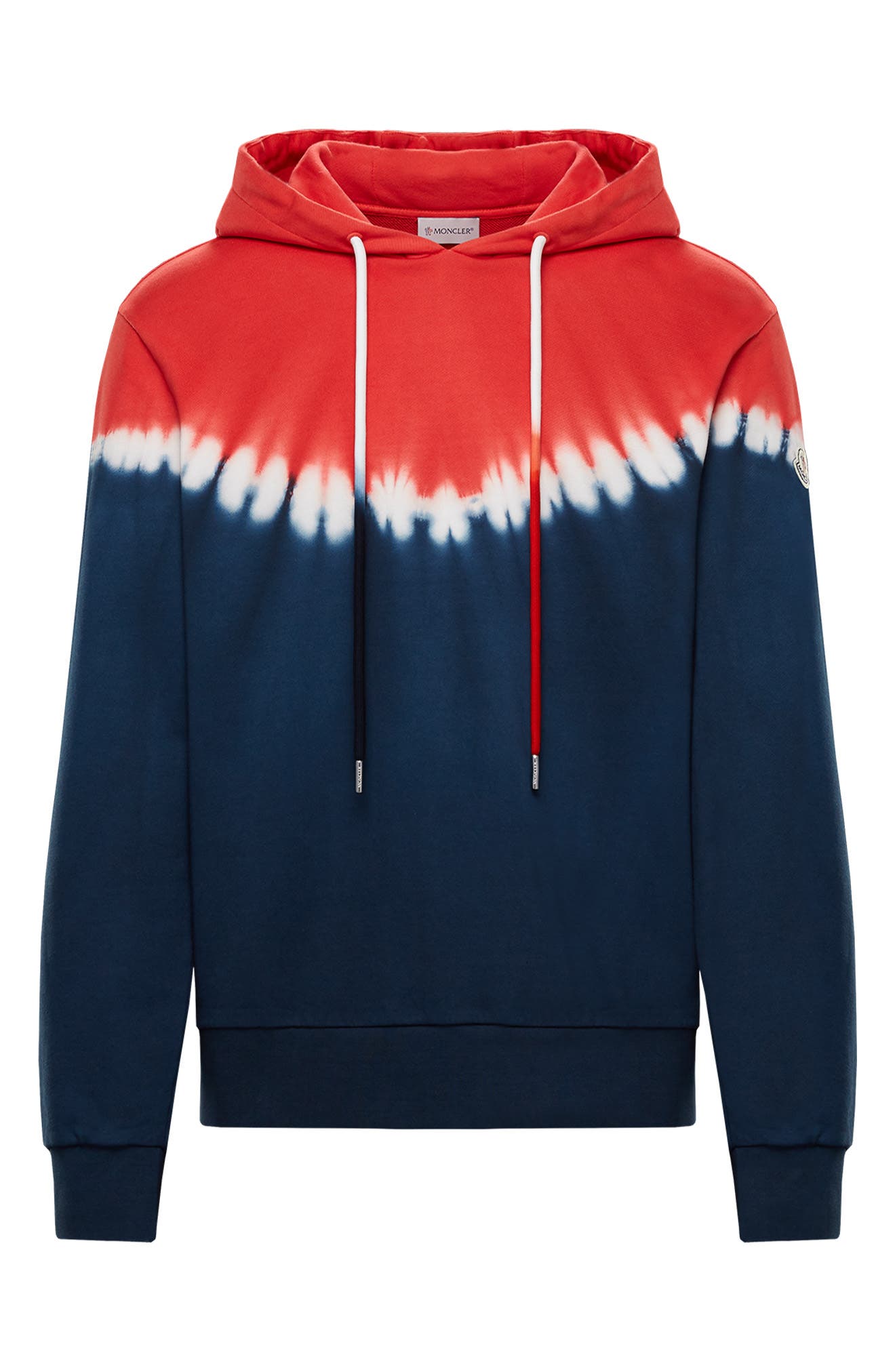 red white and blue tie dye hoodie