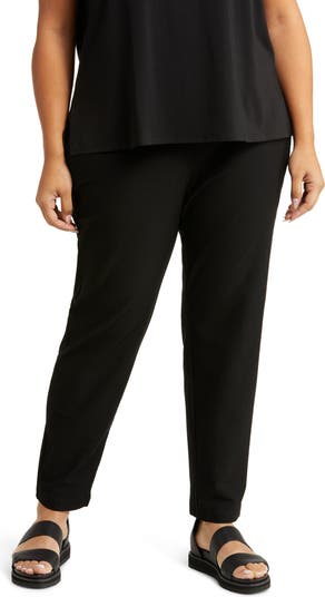 Shop Eileen Fisher Stretch Crepe High-Waisted Pants