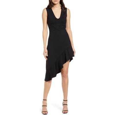 Susana Monaco Sleeveless Asymmetrical Dress, Black