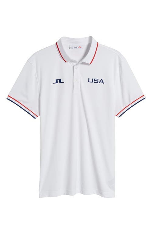 Shop J. Lindeberg Timeo Golf Polo In White