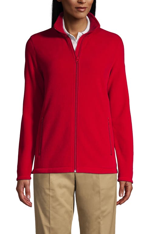 Shop Lands' End Full-zip Mid-weight Fleece Jacket In Red