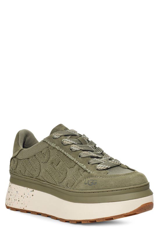 Ugg Marin Logo Embossed Platform Sneaker In Burnt Olive