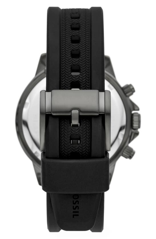 Fossil Bannon Silicone Strap Watch, 45mm In Gunmetal