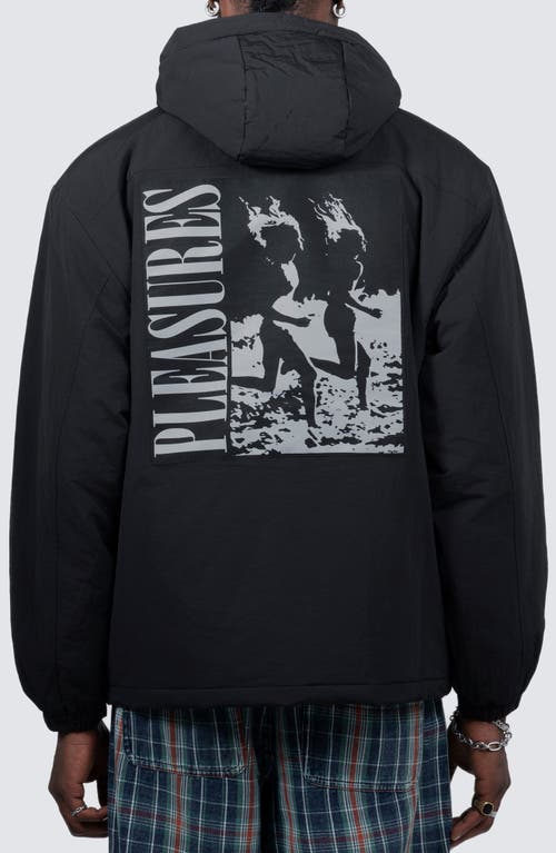Pleasures Run Hooded Nylon Jacket In Black