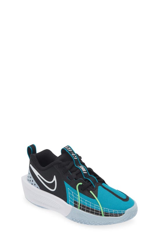 Shop Nike Kids' G.t. Cut 3 Basketball Shoe In Black/ White/ Aquamarine/ Blue