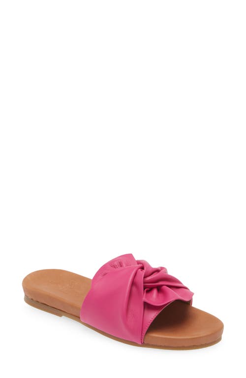 Knotty Slide Sandal in Fuxia