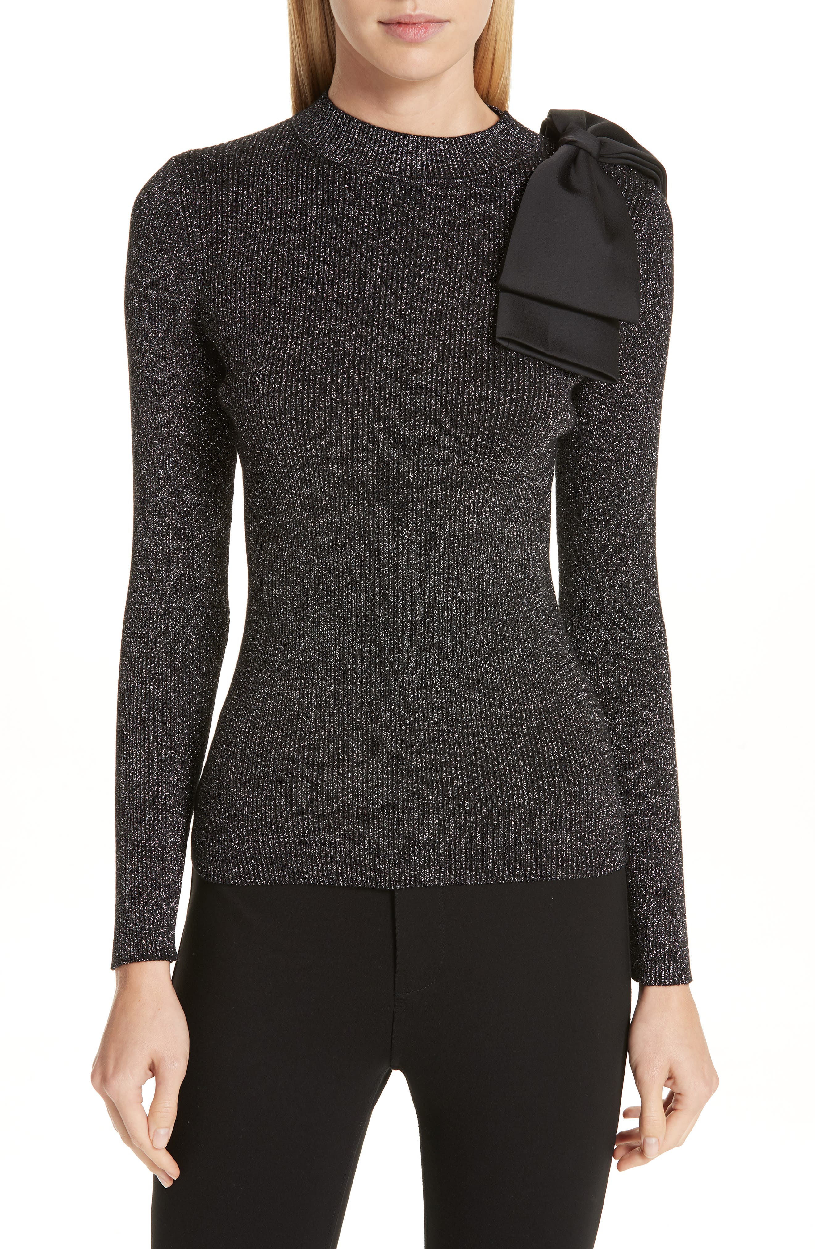 Ted Baker London Lizziia Bow Trim Shimmer Sweater Nordstrom