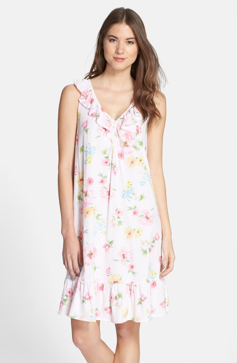 Lauren Ralph Lauren Ruffle V-Neck Short Jersey Nightgown | Nordstrom