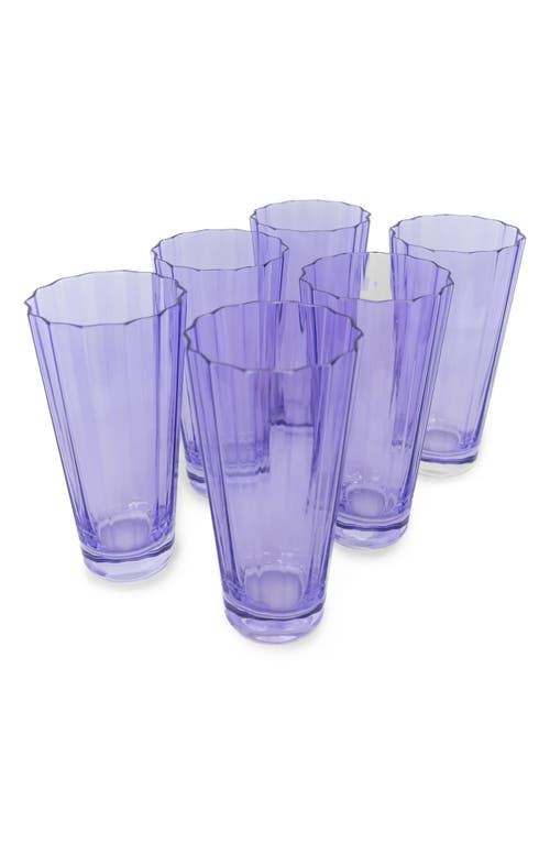 Estelle Colored Glass Sunday Set of 6 Highball Glasses in Lavender at Nordstrom
