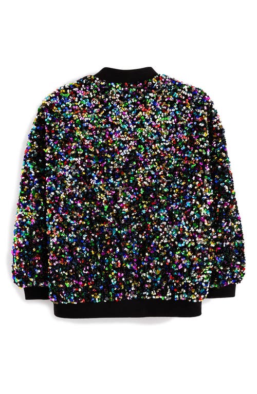 Shop Next Kids' Sequin Bomber Jacket In Black