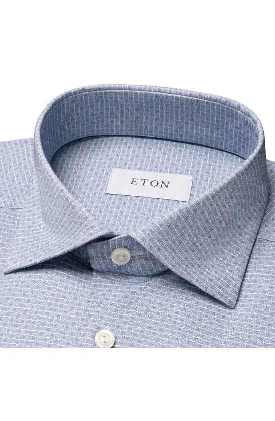 Shop Eton Slim Fit Geometric Print 4flex Stretch Dress Shirt In Lt/ Pastel Blue