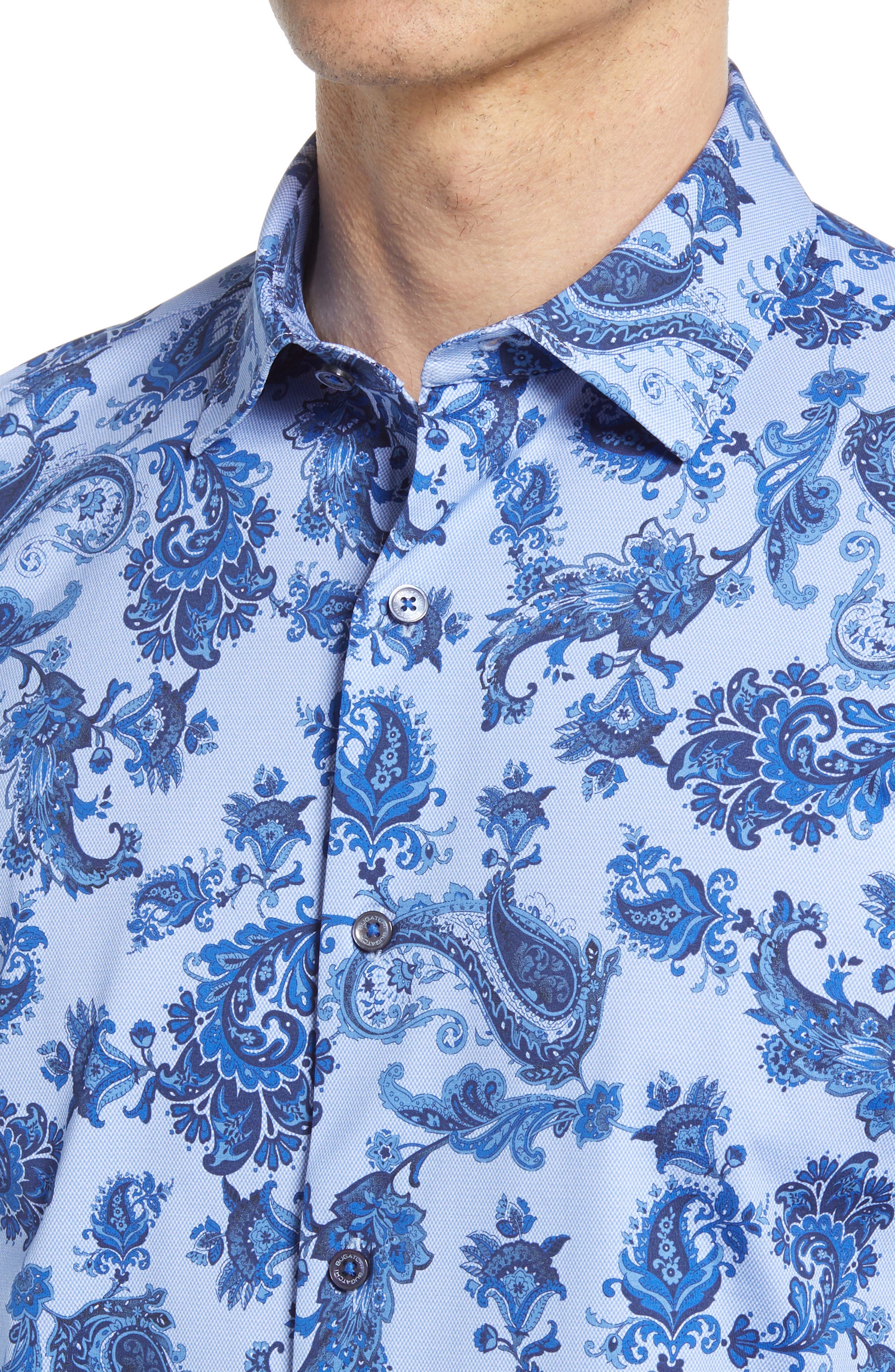 Bugatchi Tech Paisley Knit Stretch 