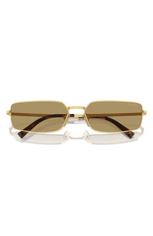 59mm Rectangular Sunglasses in Gold/Olive