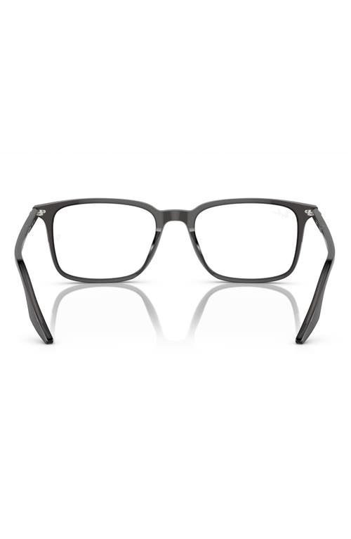 Ray Ban Ray-ban 55mm Rectangular Optical Glasses In Transparent Grey