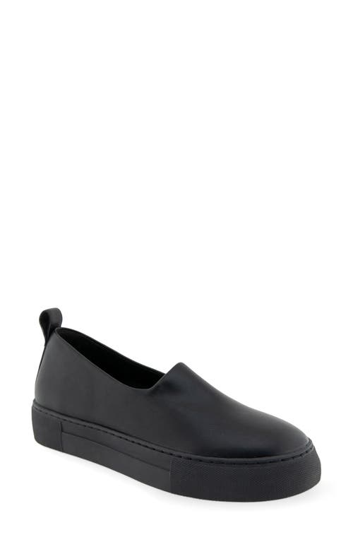 Shop Aerosoles Blakely Hidden Wedge Flatform Sneaker In Black Stretch