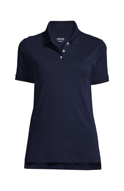 Shop Lands' End School Uniform  Short Sleeve Interlock Polo Shirt In Classic Navy