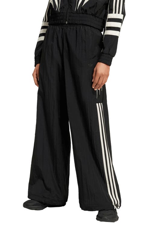 Adidas Originals Adidas Atlanta Cut Line Wide Leg Track Pants In Black