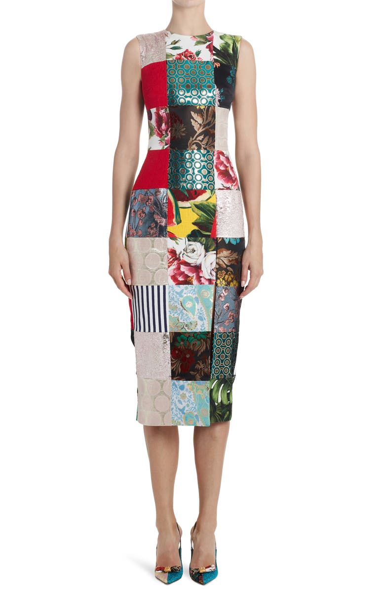 Dolce&Gabbana Patchwork Midi Dress | Nordstrom