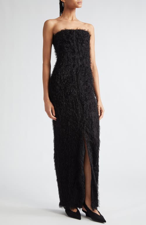 Shop Totême Toteme Strapless Fil Coupé Gown In Black