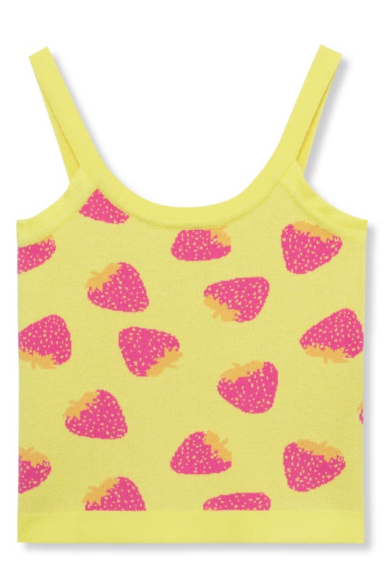 Shop Truce Kids' Strawberry Sweater Tank In Yellow