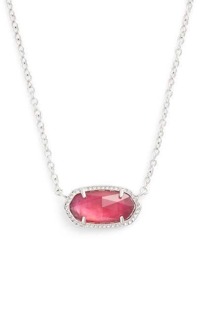 Kendra Scott Elisa Birthstone Pendant Necklace In October/berry Illusion/silver