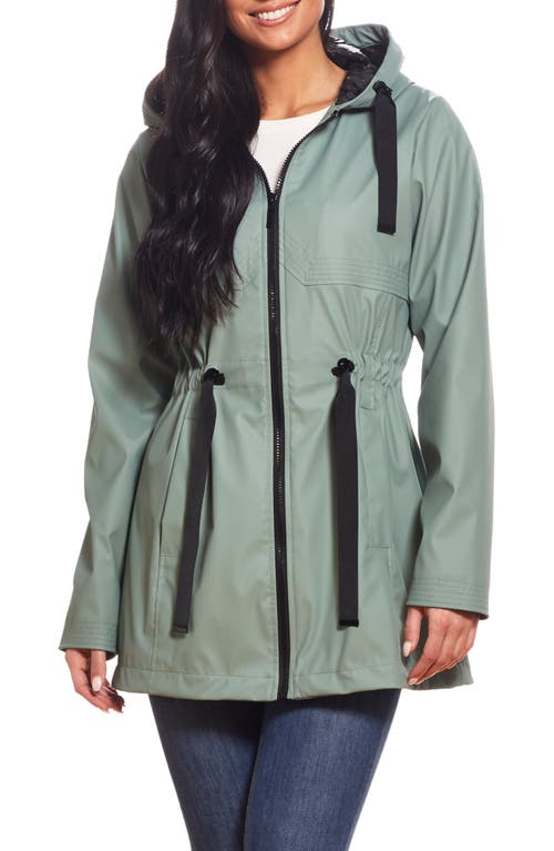 Gallery Hooded Water Resistant Jacket in Sea Mist