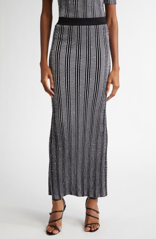 Missoni Langer Gerippter Ripprock Mit Pailletten In White And Black