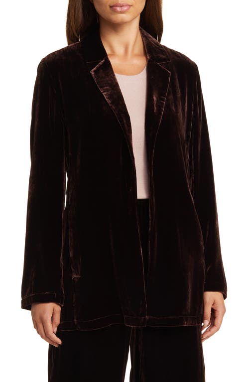 Eileen Fisher Longline Velvet Blazer Cassis at Nordstrom,