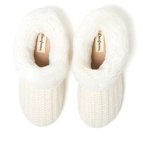 Dearfoams Hannah Festive Knit Clogs In Cream