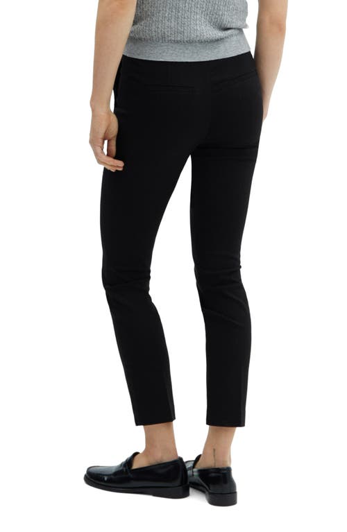 Mango Slim Fit Crop Pants In Black