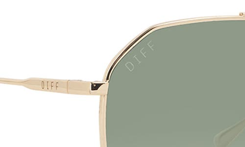 Shop Diff Dash 61mm Aviator Sunglasses In Dash Gold/green