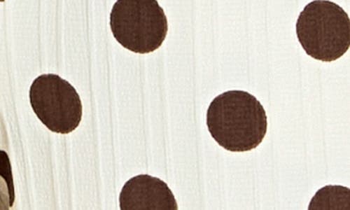 English Factory Polka Dot Textured Shorts In Ivory/brown