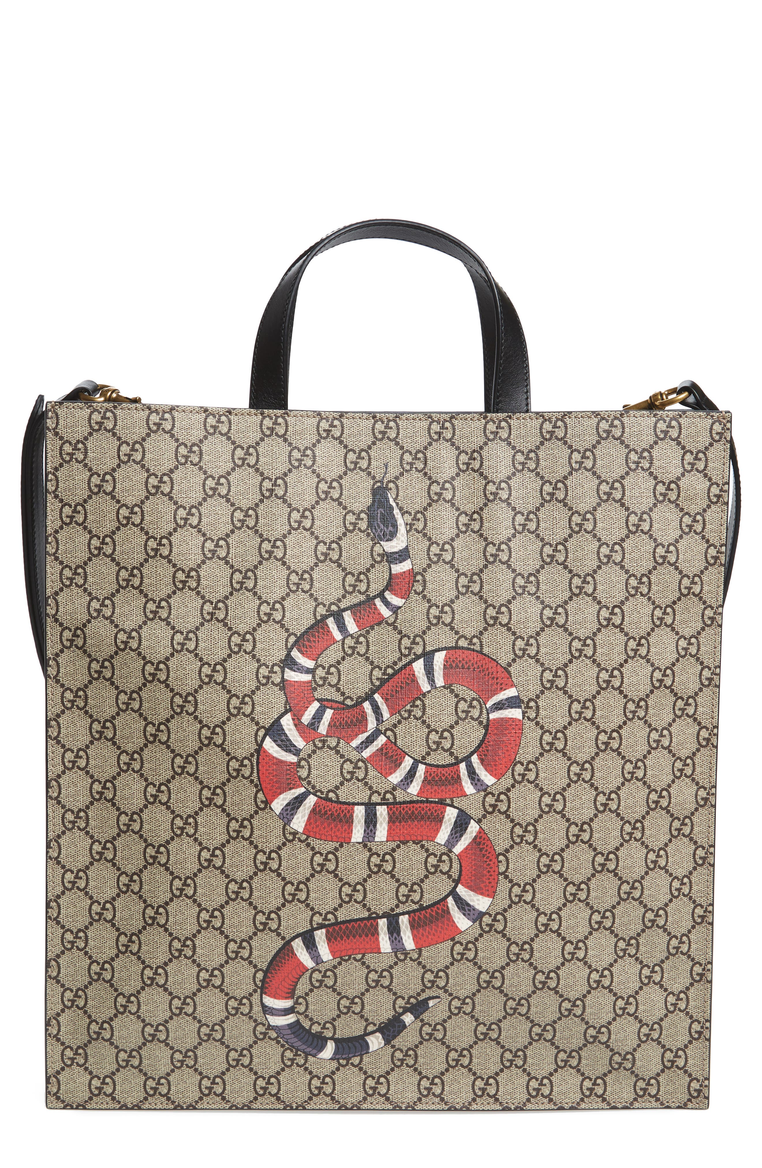 Gucci Snake Print Canvas Tote | Nordstrom